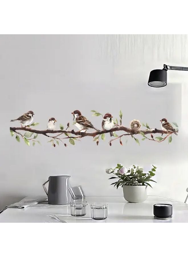 ملصقات جدارية ملونة لطائر على الغصن قابلة للإزالة لديكور المنزل - Image 2